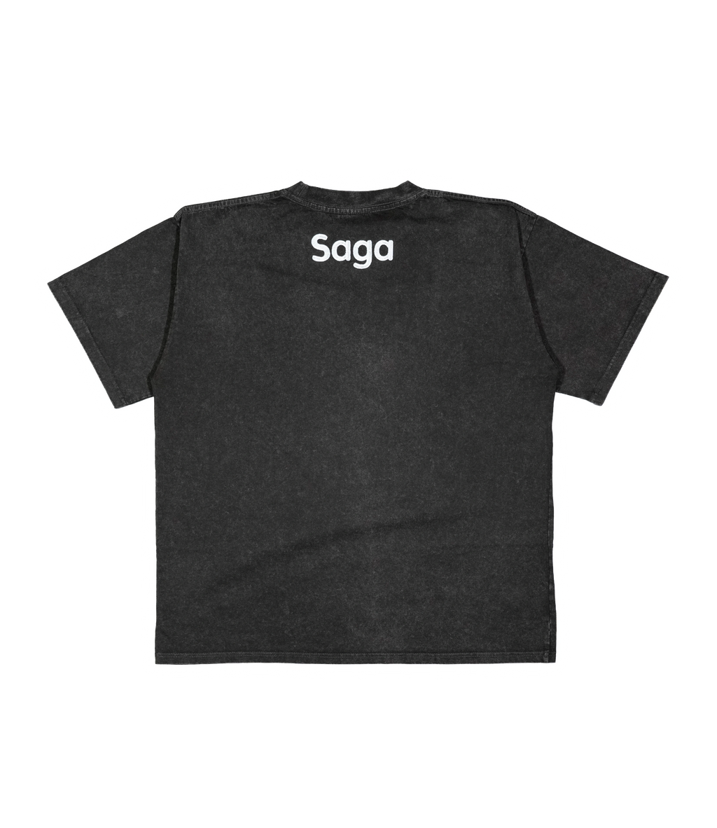 Saga Acid Wash Tee [Charcoal Grey]