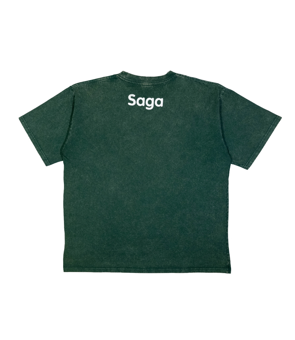 Saga Acid Wash Tee [Forest Green]
