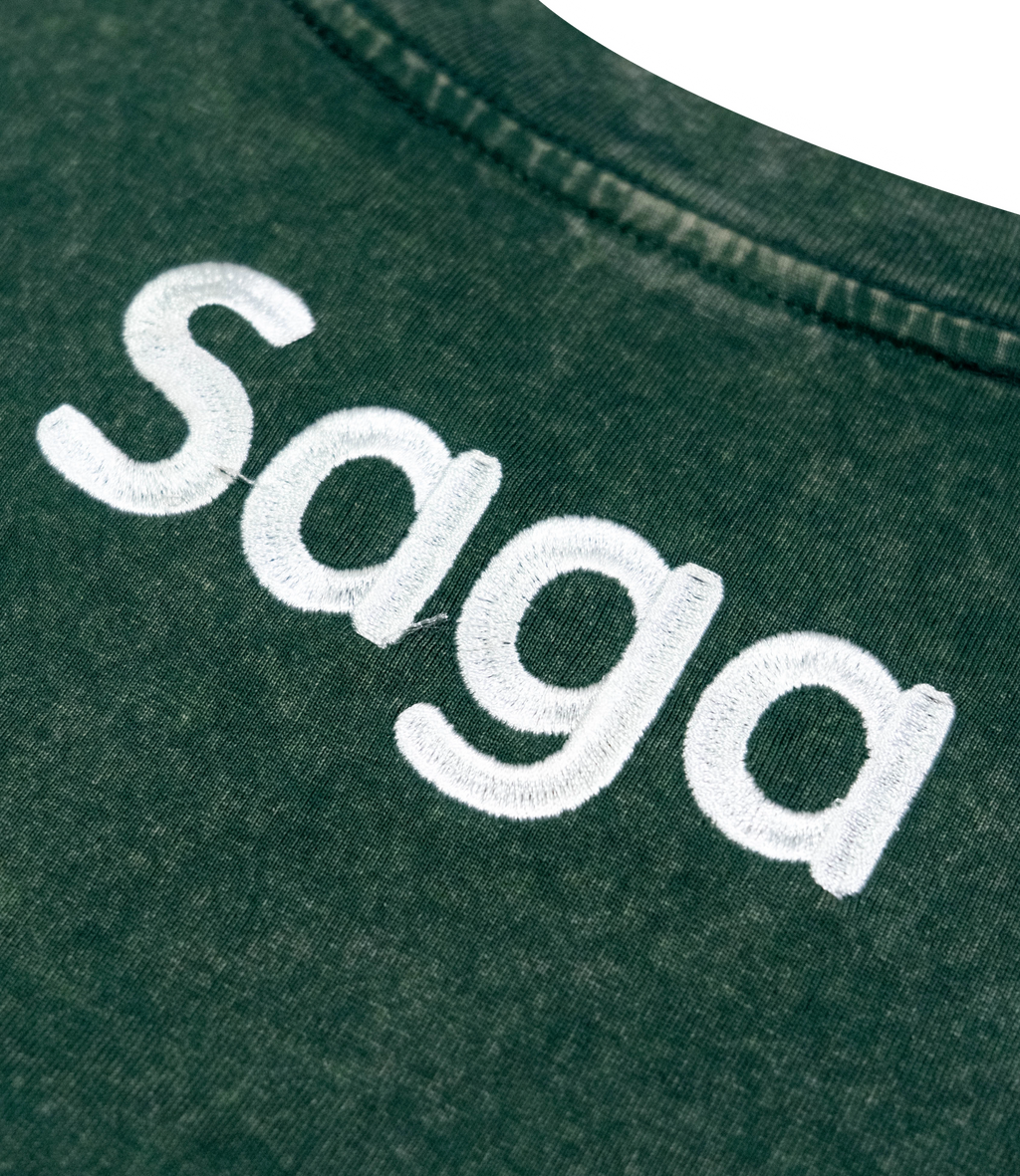 Saga Acid Wash Tee [Forest Green]