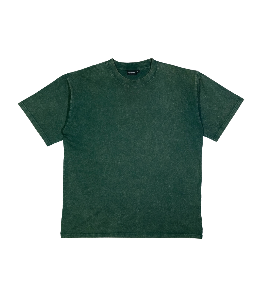 Saga Acid Wash Tee [Forest Green]