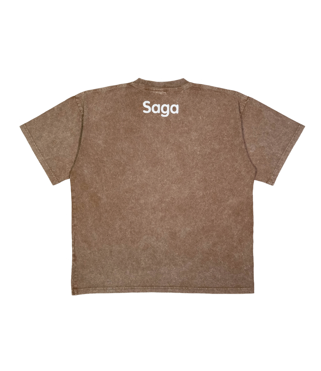 Saga Acid Wash Tee [Mocha Brown]