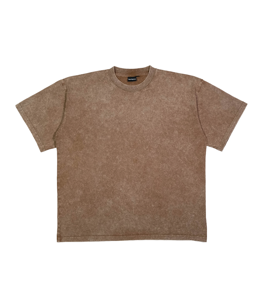 Saga Acid Wash Tee [Mocha Brown]
