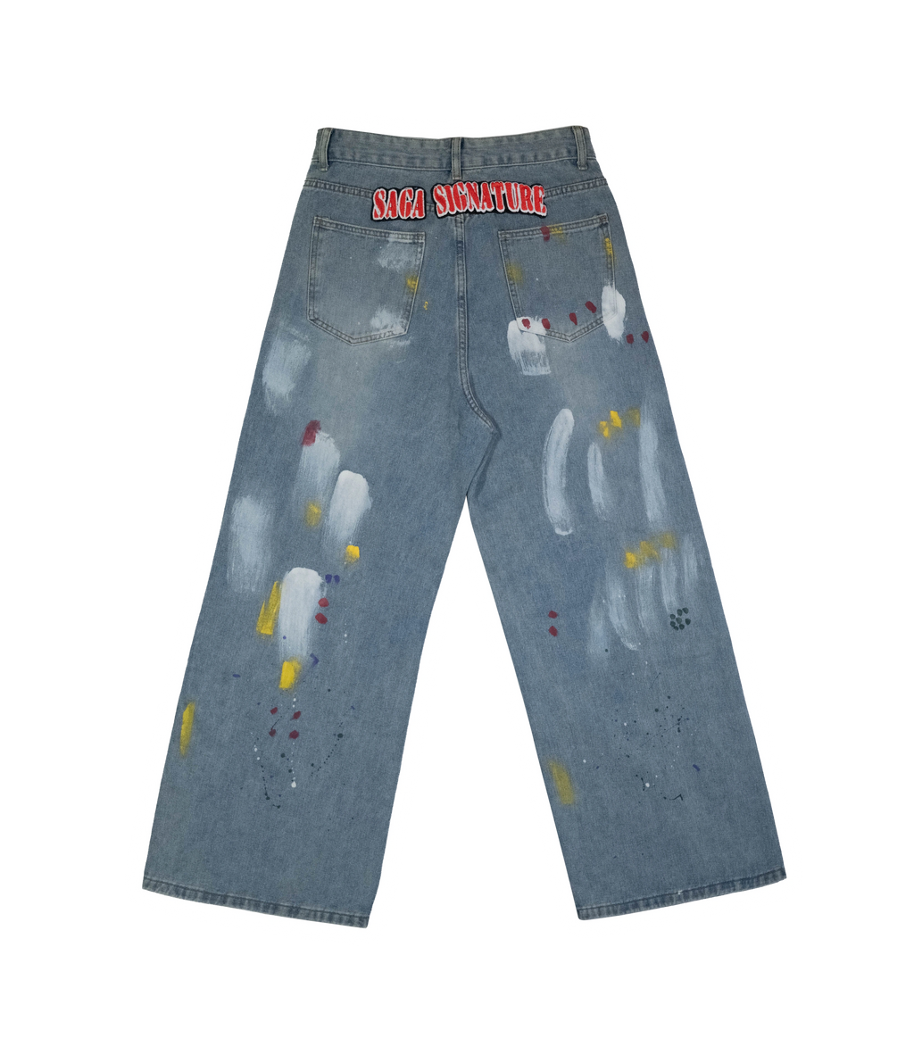 Saga Paint Splatter Denim Jeans