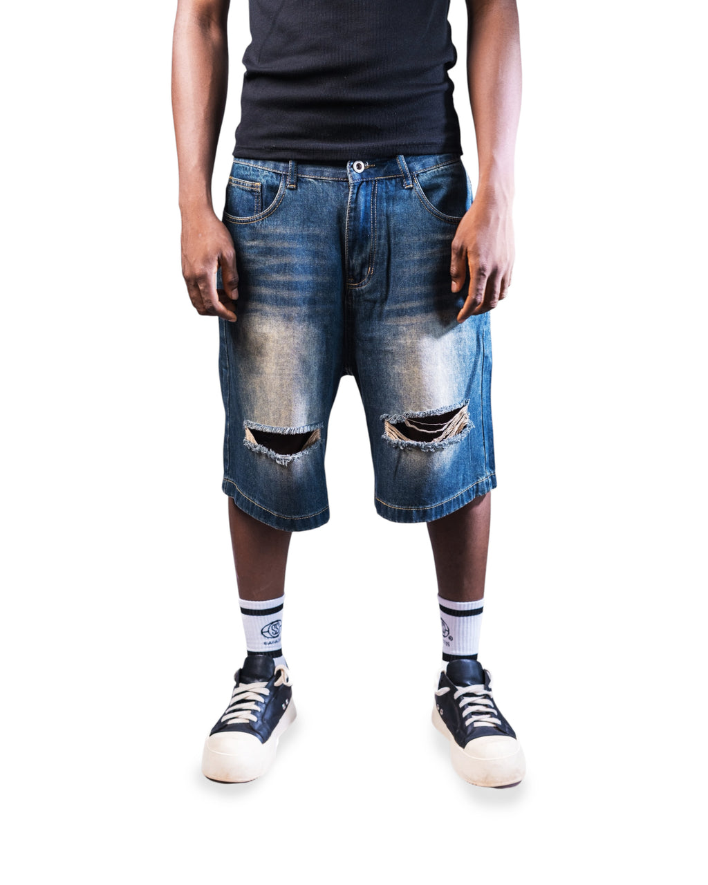 Saga Ripped Denim Shorts
