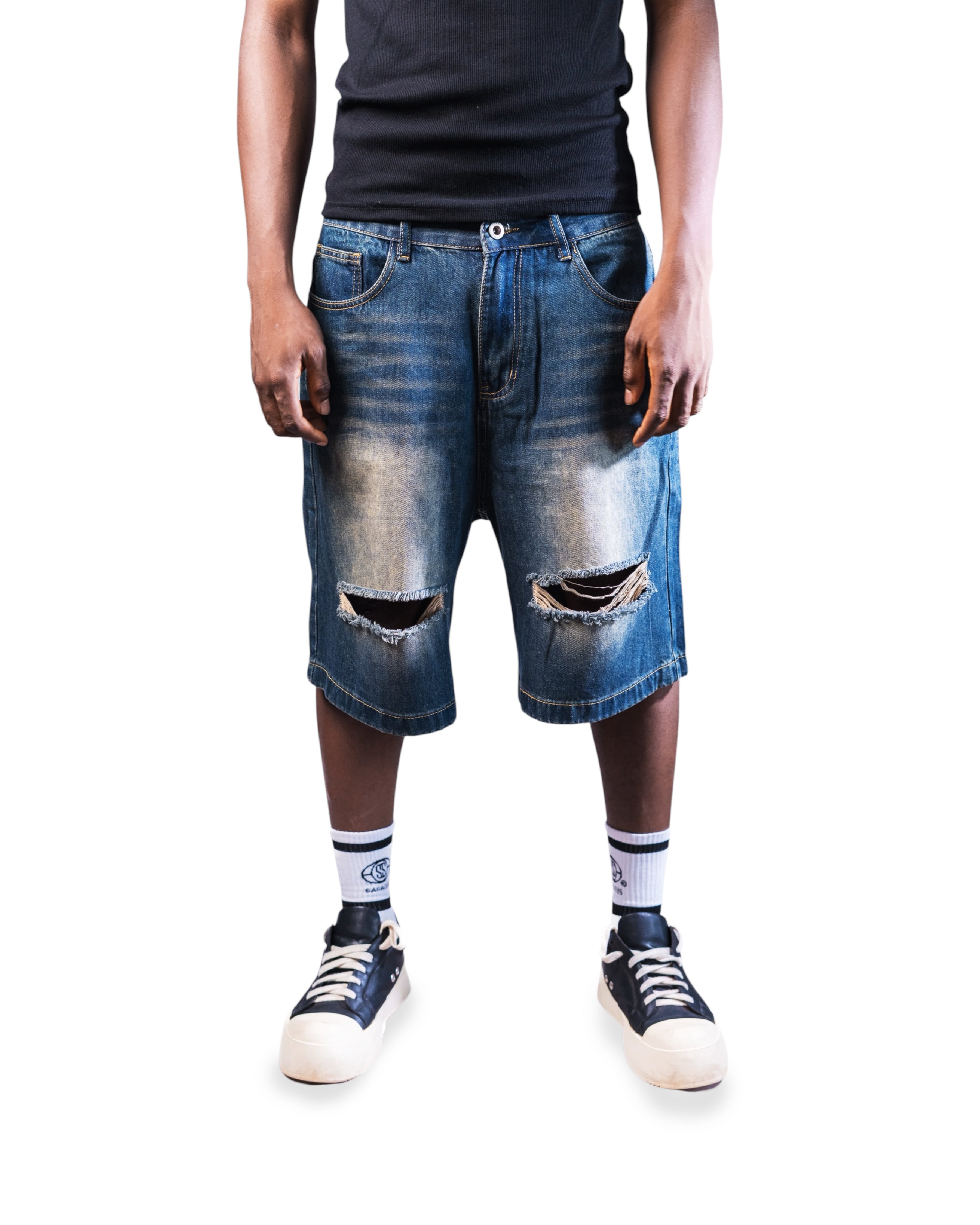Saga Ripped Denim Shorts